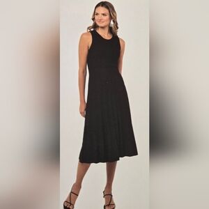 Edited by Remi Bader NWT Pleated Skirt Knee Length Black Knit Dress SIZE XL
